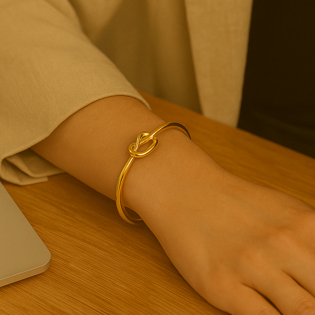 Eternal Knot Gold Cuff
