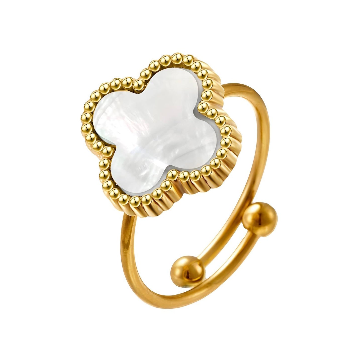 Pearlescent Petal Adjustable Ring