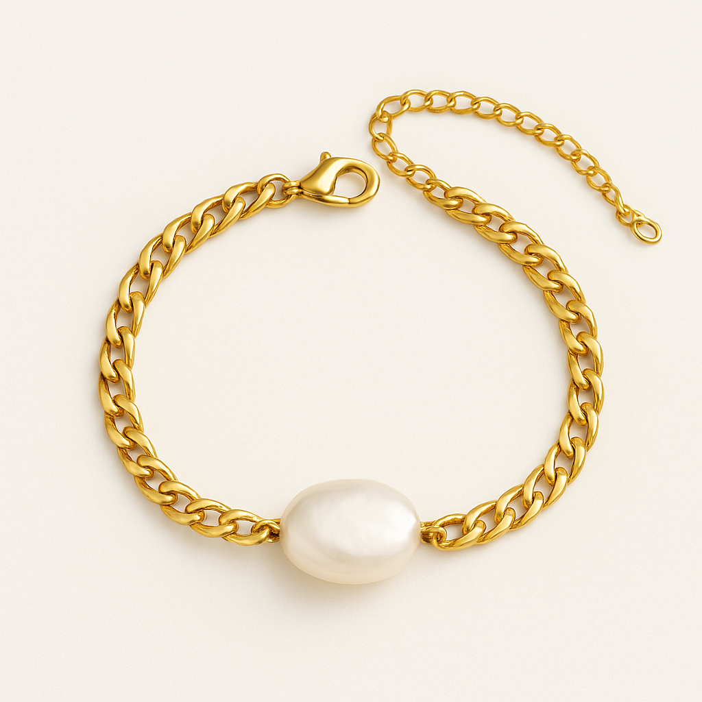 Aurelia Pearl 18K Gold-Plated Stainless Bracelet
