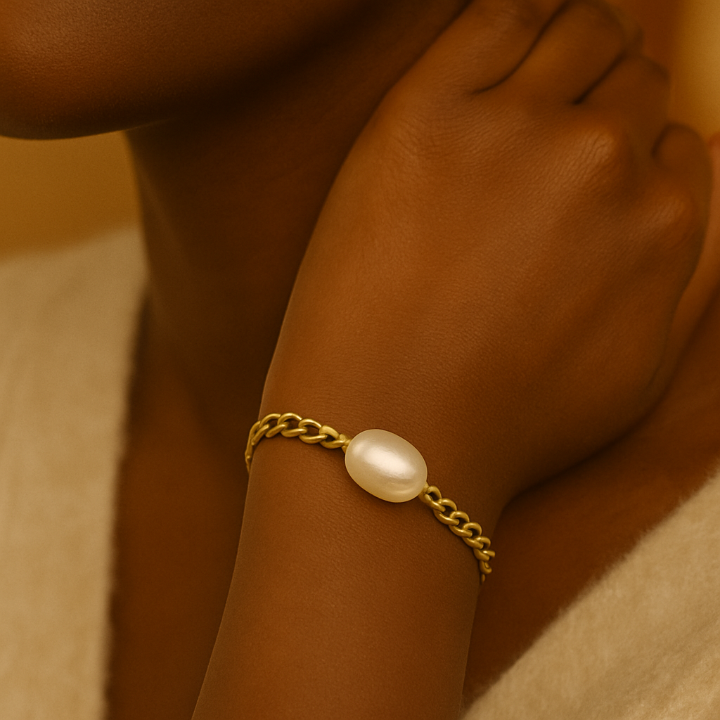 Aurelia Pearl 18K Gold-Plated Stainless Bracelet