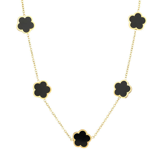 Noir Floret Charm Necklace