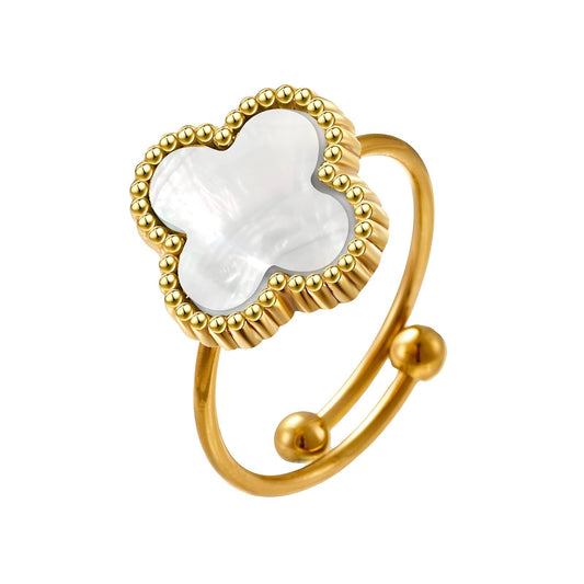 Pearlescent Petal Adjustable Ring